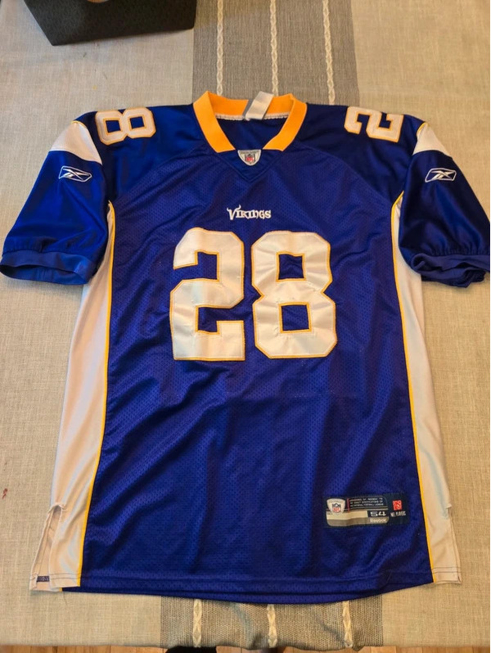 Minnesota Vikings Adrian Peterson #28 Reebok On Field NFL Jersey Size 54